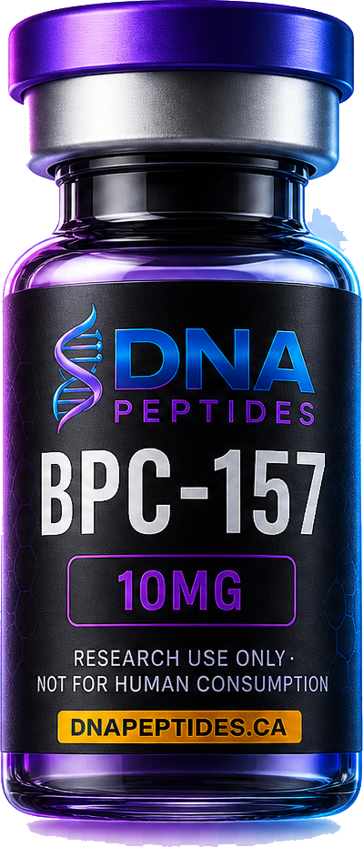 DNA Peptides BPC-157 research vial 3D mockup